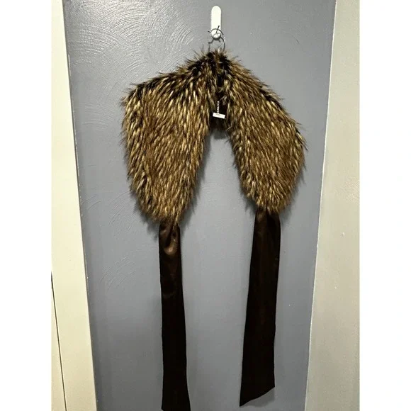 Express Faux Fur Shawl Scarf Wrap Luxury Dressy Classy - Picture 5 of 11